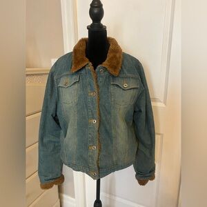 Vintage Denim Sherpa-Lined Jean Jacket